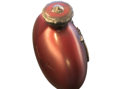 Crimson Bat Elixir Gothic Vampire Potion Bottle 3D Model