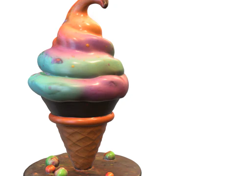 Cosmic Ice Cream Monster 3D Model