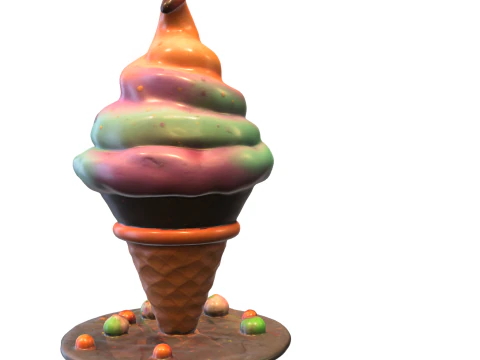 Cosmic Ice Cream Monster 3D Model