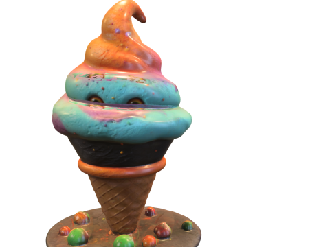Cosmic Ice Cream Monster 3D Модель