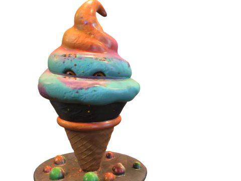 Cosmic Ice Cream Monster 3D Model