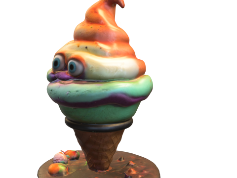 Goofy Ice Cream Creature Cartoon Food Monster Modello 3D