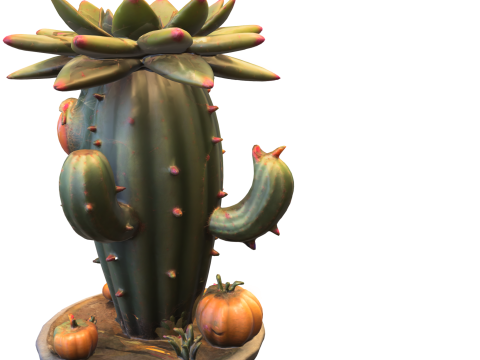 Cactus Buddy Stylized Cartoon Desert Creature Modèle 3D