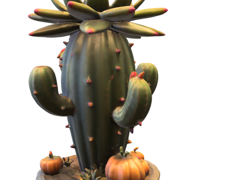 Cactus Buddy Stylized Cartoon Desert Creature Modèle 3D