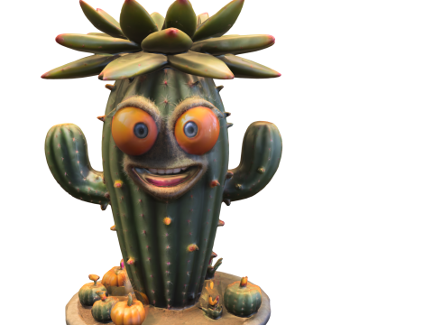 Cactus Buddy Stylized Cartoon Desert Creature Modèle 3D