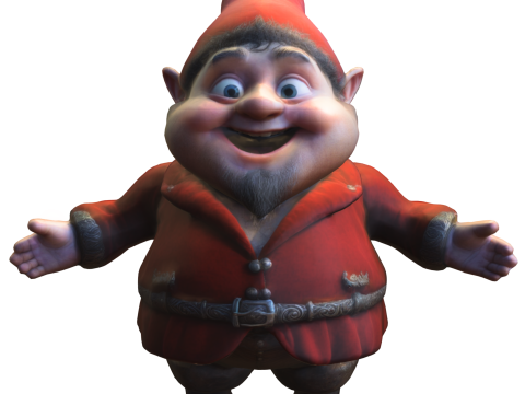 Cheerful Garden Gnome 3D Model