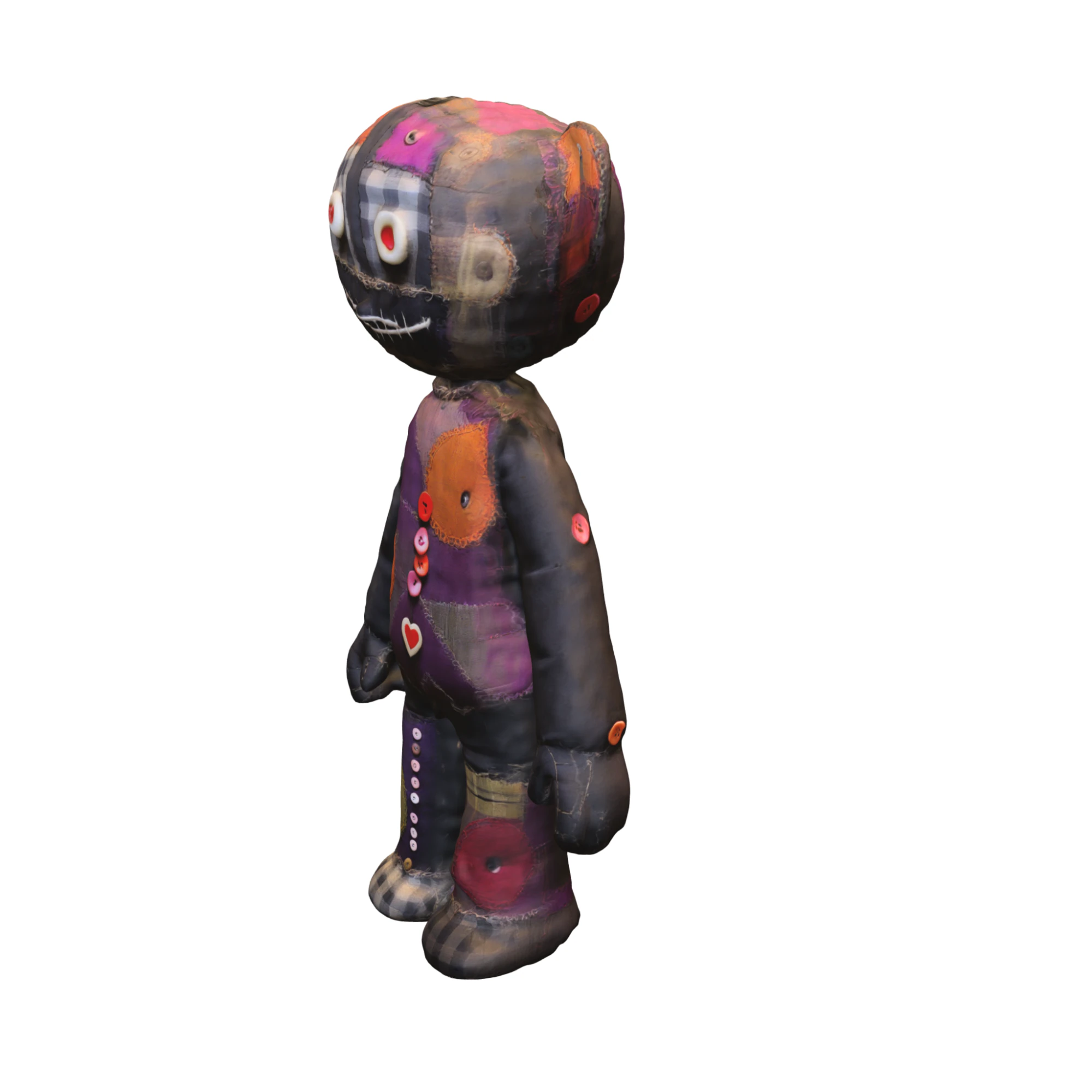 Patchwork Bear Doll 3D Model .c4d .max .obj .3ds .fbx .stl .blend 