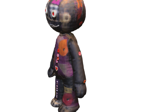 Patchwork Bear Doll Model 3D