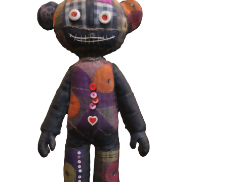 Patchwork Bear Doll Modelo 3D