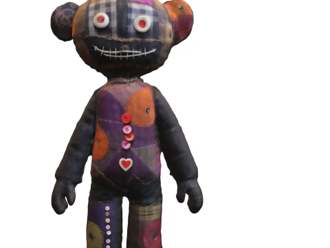 Patchwork Bear Doll 3D Model