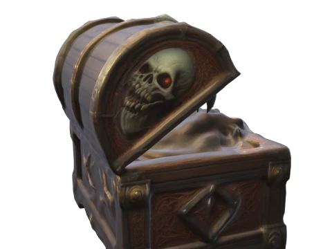 Haunted Skull Treasure Chest 3D Model