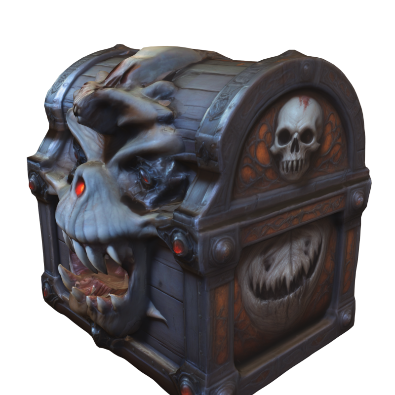 Demonic Mimic Chest 3D 모델 .c4d .max .obj .3ds .fbx .stl .blend