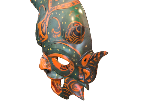 Tribal Demon Warrior Mask Modello 3D