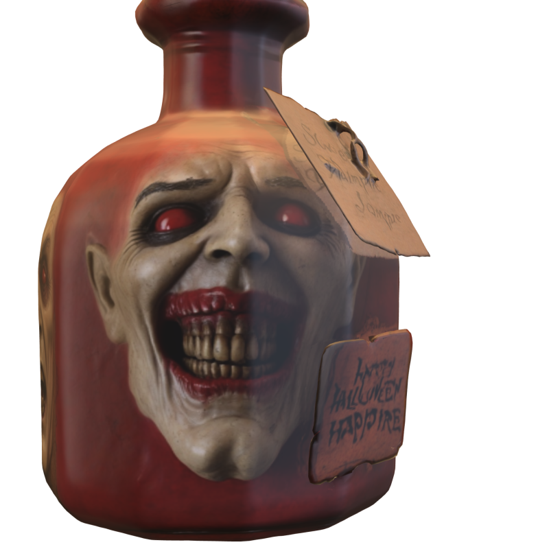 Vampire Curse Potion Bottle 3D Модель .c4d .max .obj .3ds .fbx .stl .blend