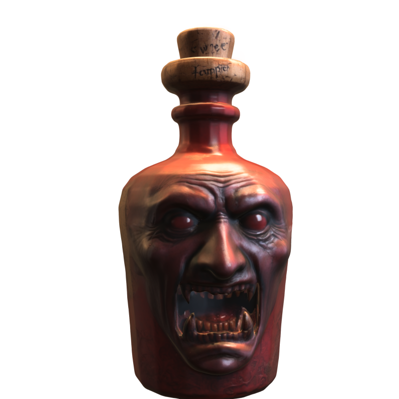 Demonic Vampire Elixir Bottle 3D Model .c4d .max .obj .3ds .fbx .stl .blend