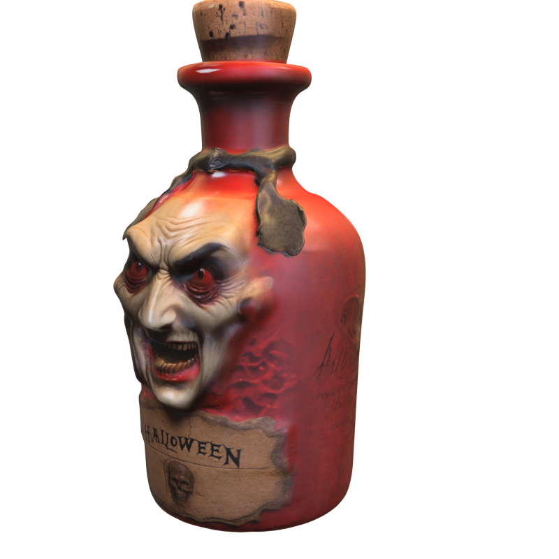Halloween Vampire Potion Bottle 3D-Modell .c4d .max .obj .3ds .fbx .stl .blend