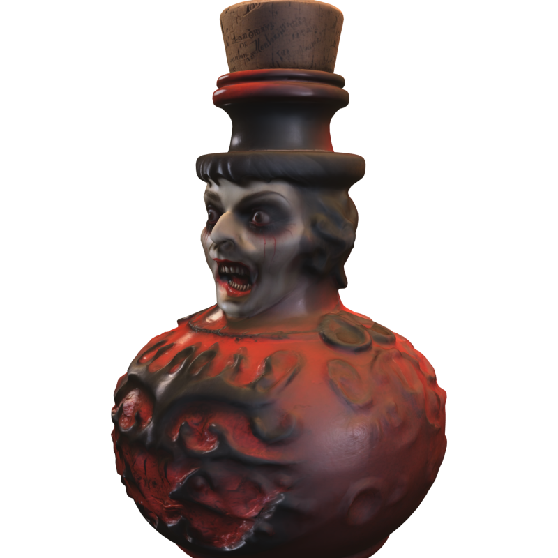 Haunted Vampire Clown Bottle 3D Модель .c4d .max .obj .3ds .fbx .stl .blend