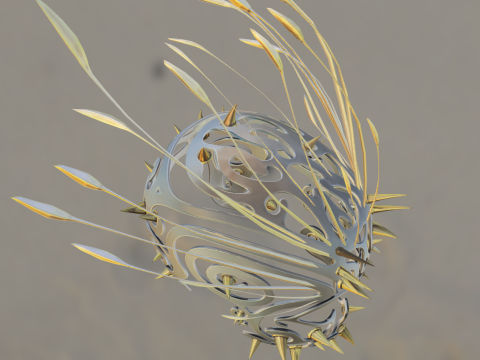 Golden Spiked Royal Fantasy Helmet Modelo 3D