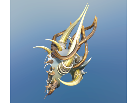 Demonic Antler Crown Fantasy Horned Modelo 3D