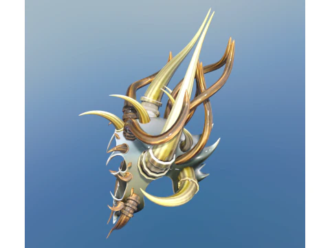 Demonic Antler Crown Fantasy Horned 3D Model