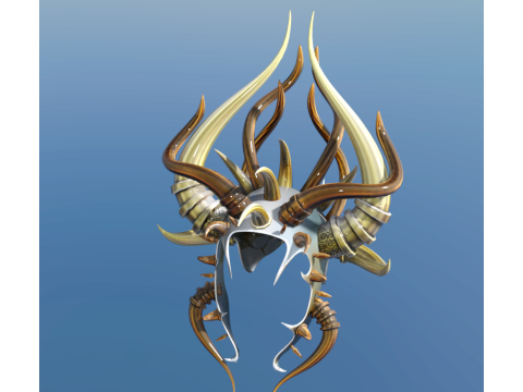 Demonic Antler Crown Fantasy Horned Modelo 3D