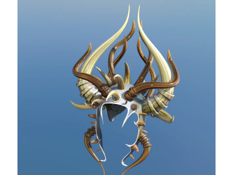 Demonic Antler Crown Fantasy Horned 3D Model