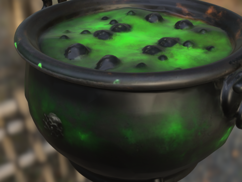 Witchs Bubbling Cauldron 3D Model