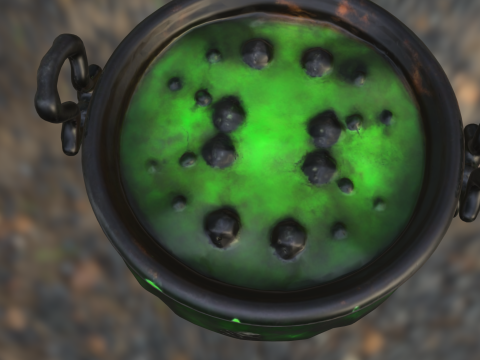 Witchs Bubbling Cauldron 3D Model