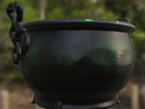 Witchs Bubbling Cauldron 3D Model