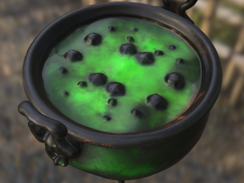 Witchs Bubbling Cauldron 3D Model