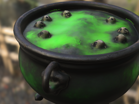 Haunted Skull Cauldron 3Dモデル