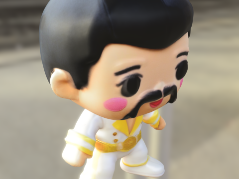 Retro Pop Idol Chibi Fred Mercury 3D Модель