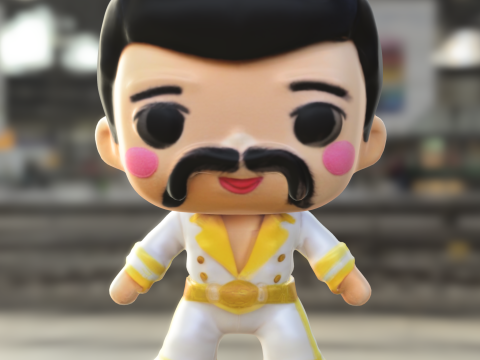 Retro Pop Idol Chibi Fred Mercury 3D Модель