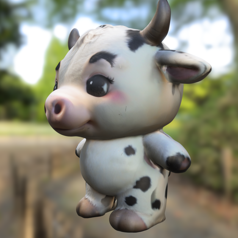 Adorable Cartoon Cow Farm Modello 3D .c4d .max .obj .3ds .fbx .stl .blend