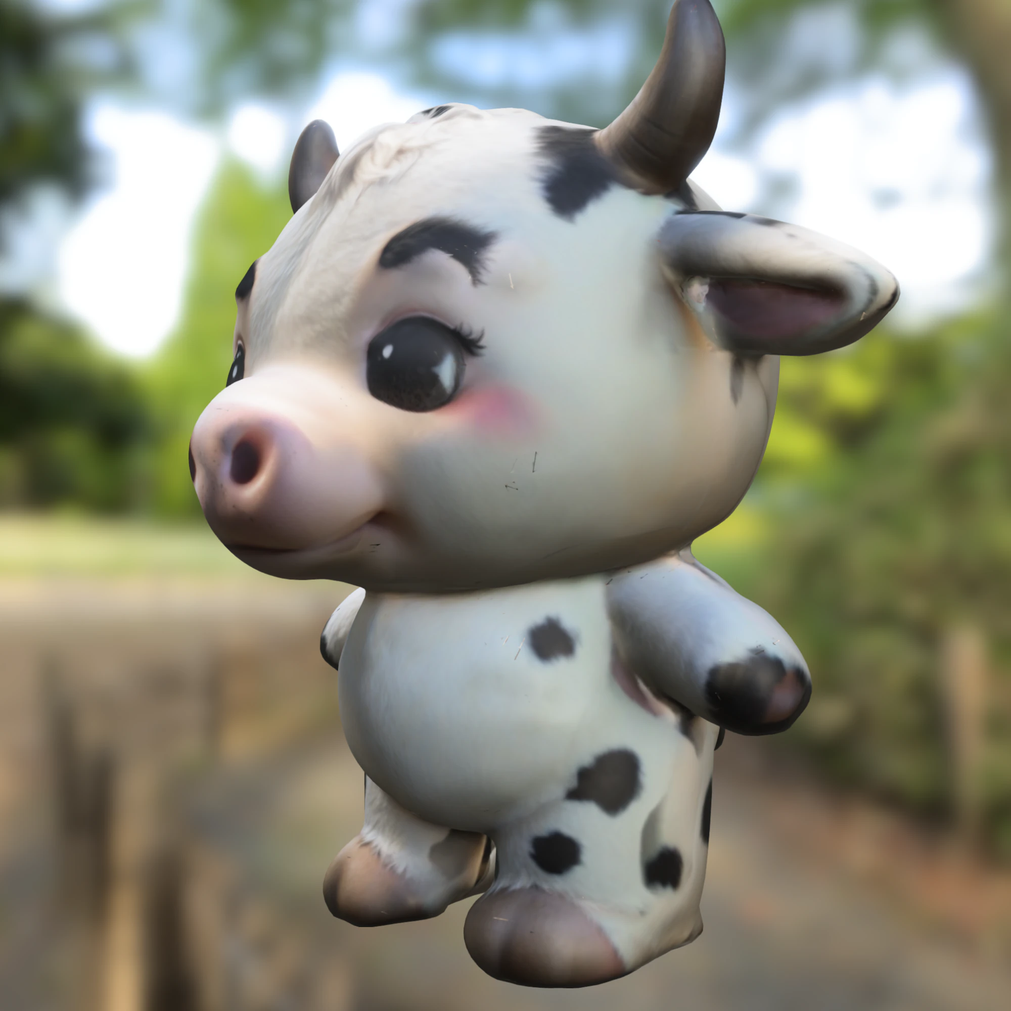 Adorable Cartoon Cow Farm 3D Model .c4d .max .obj .3ds .fbx .stl .blend 