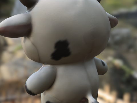 Adorable Cartoon Cow Farm Modello 3D