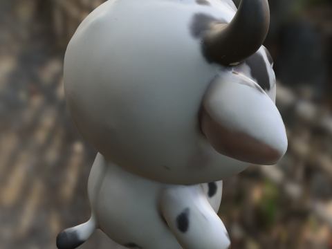 Adorable Cartoon Cow Farm Modello 3D