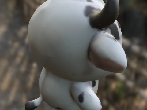Adorable Cartoon Cow Farm 3D Model