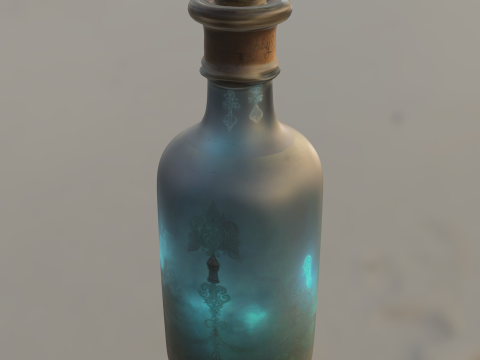 Mystical Key Bottle Fantasy Potion Container 3Dモデル