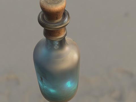 Mystical Key Bottle Fantasy Potion Container 3Dモデル