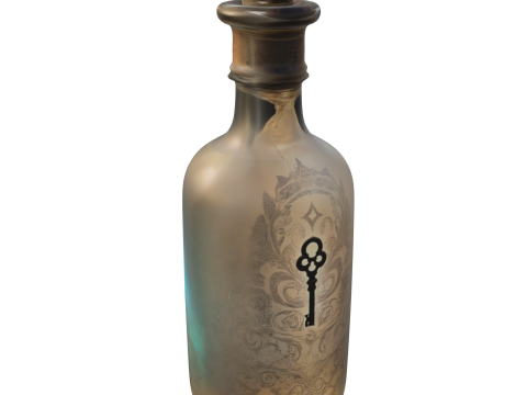 Mystical Key Bottle Fantasy Potion Container 3Dモデル