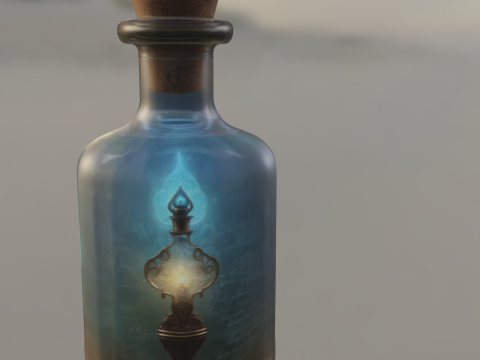 Enchanted Elixir Bottle Glowing Magic Potion 3D Model