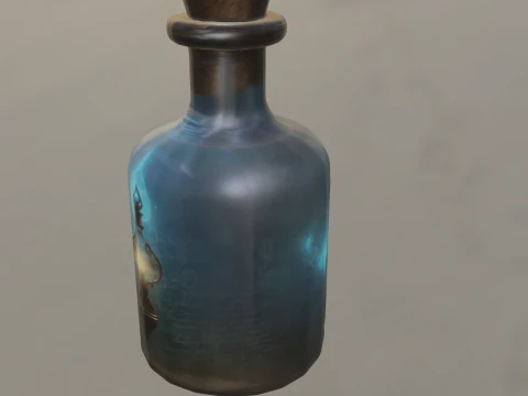 Enchanted Elixir Bottle Glowing Magic Potion 3D Model