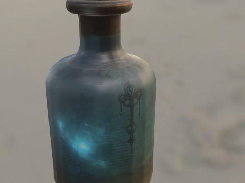 Enchanted Elixir Bottle Glowing Magic Potion Modelo 3D