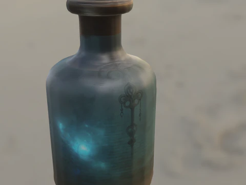 Enchanted Elixir Bottle Glowing Magic Potion 3D Model