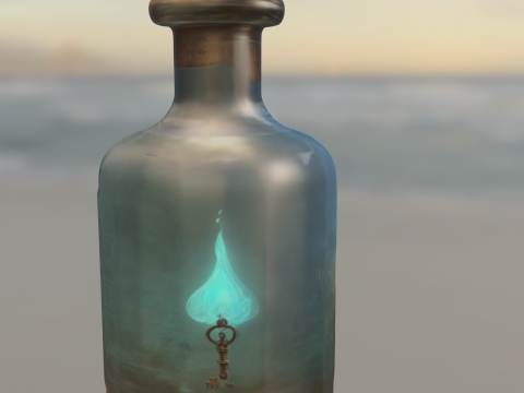 Enchanted Elixir Bottle Glowing Magic Potion Modelo 3D
