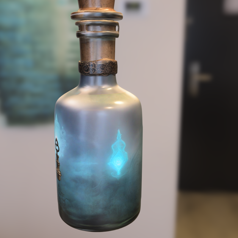 Mystic Key Vial Arcane Fantasy Potion Bottle 3D Модель .c4d .max .obj .3ds .fbx .stl .blend 