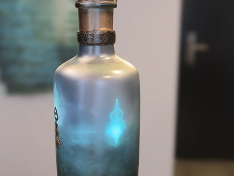 Bottiglia di pozione fantasy arcana fiala chiave mistica Modello 3D