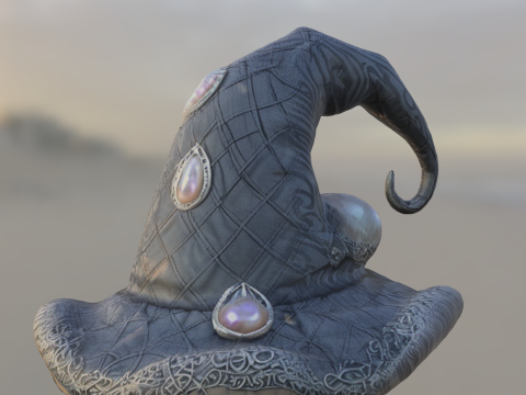 Enchanted Wizard Hat Fantasy Magic Accessory 3Dモデル