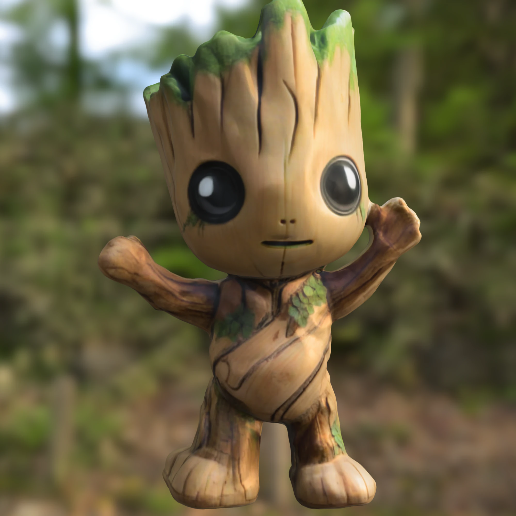 Stylized Baby groot 3D Model .c4d .max .obj .3ds .fbx .stl .blend 